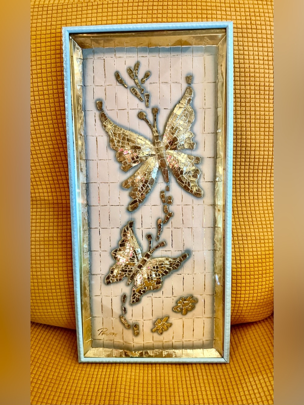 VINTAGE Mid-Century Modern Metalcraft "Philippe" Butterfly Wall Art